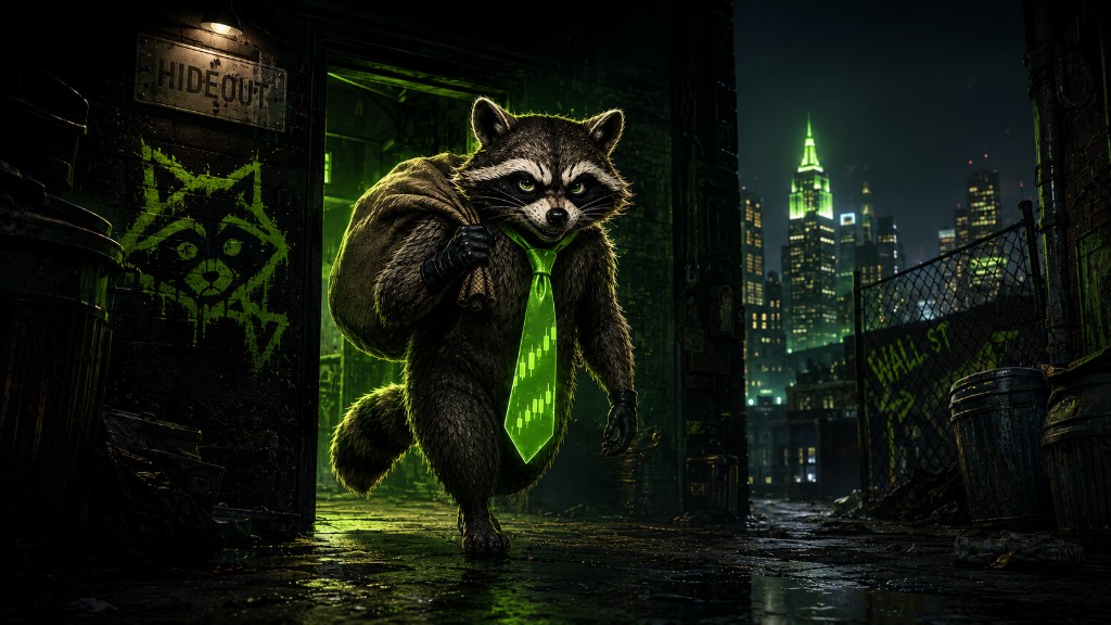 Bandit leaving the hideout alley with loot sack
